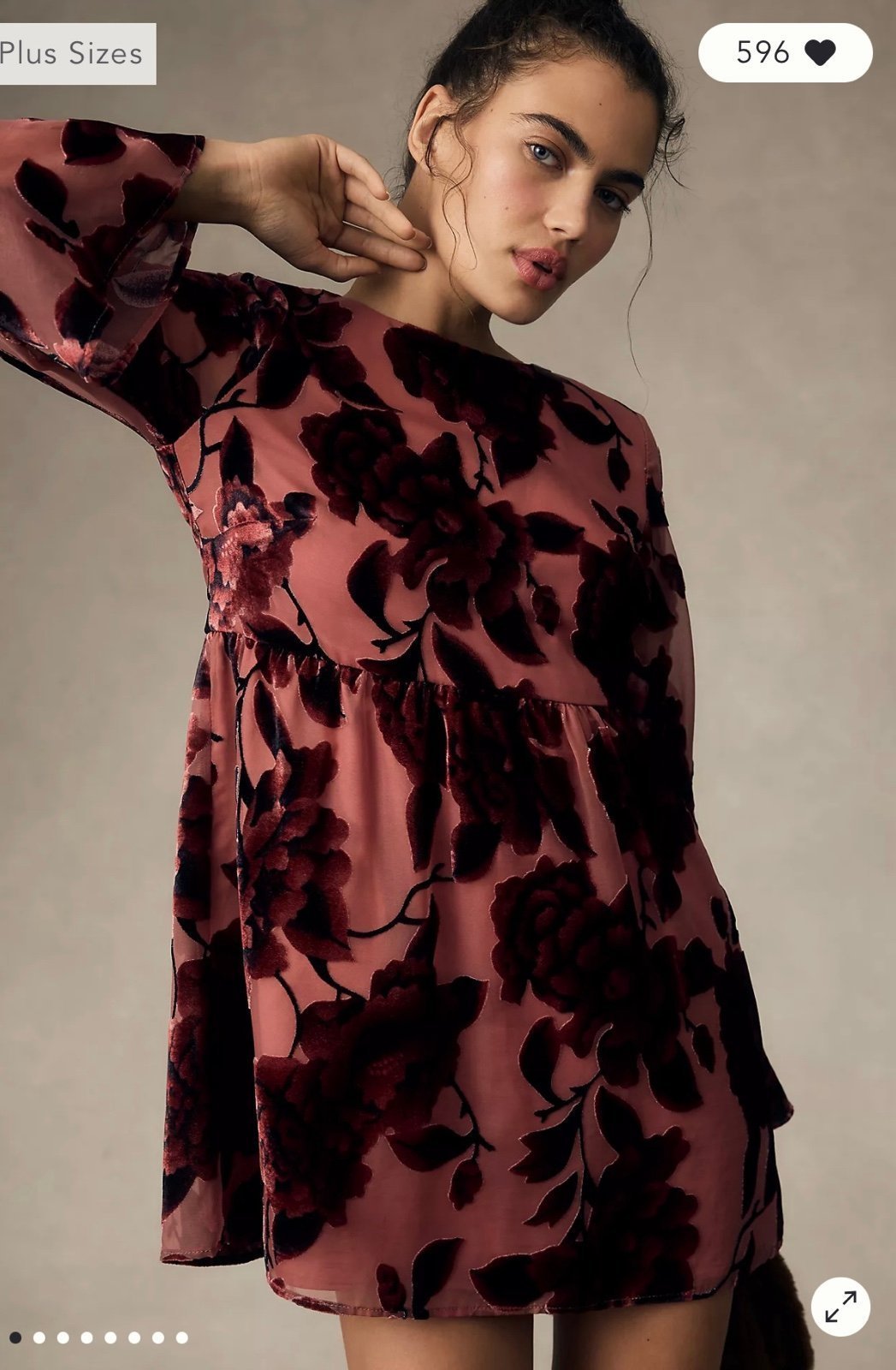 Nwthutch Long-Sleeve Velvet Mini Dress Szlp